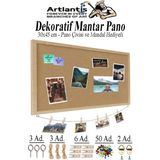 Artlantis Dekoratif Mantar Pano Ahşap Çerçeve 30X45 cm 1 Adet Harita Çivisi Hediyeli Duvara Monte Mantar Çerçeve Evde Okulda Büro - Naturel - Standart