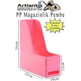 Artlantis Demonte Plastik Magazinlik 1 Adet Plastik Kutu Klasörü Magazinlik A4 Dosya ve Masa Düzenleyici Sınıf Ev Ofis - Pembe - Standart