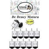 Artlantis Deney Motoru 3 Volt 10 Adet 3V - 6 V Dc Yüksek Devir Dinamo Motoru Okul Hobi Mini Motor 2 Adet Pille Çalışır - Renkli - Dc Motor