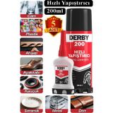Artlantis Derby Hızlı Yapıştırıcı Seti 200 ml 5 Adet Ahşap ve Plastik Yüzeyler İçin Yüksek Yapıştırma Gücü Düşük Viskozite 200 ml