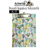 Artlantis Desenli Sekreterlik Kapaksız A5 1 Adet Renkli A5 Kapaksız Sekreterlik Klipsli Metal Mekanizmalı 80 Yaprak Kapasiteli