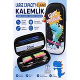 Artlantis Dinazor Kabartmalı Bölmeli Kalemlik 1 Adet P-5953 Erkek Çocuk Okul Kalem Kutusu 3 Boyutlu Sevimli Karikatür Hediyelik - Turuncu