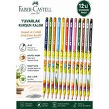 Artlantis Dinazor Kurşun Kalem 12 Adet Faber Castell Yuvarlak Gövdeli Siyah Kurşun Kalem Yumuşak Yazım Kolay Tutuş Kaliteli - Çok Renkli - Standart