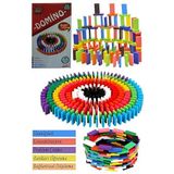Artlantis Domino Oyunu Eğitici 200 Parça 1 Paket 200 lü Ahşap Renkli Domino Taşı Akıl Zeka Mantık ve Strateji Oyunu Okul Öncesi