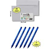 Artlantis Düğün Para Takı Zarfı Ağzı Yapışkanlı 50 Adet ve 5 Adet Tükenmez Kalem Artlantis Takı Zarfı Beyaz Yapışkanlı - Standart - 114x162mm