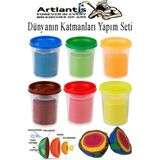 Artlantis Dünyanın Katmaları Yapım Seti 1 Paket Mavi Yeşil Sarı Turuncu Kırmızı Kahverengi Oyun Hamuru Deney Okul Eğitim Materyali - Renkli - Standart