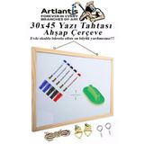 Artlantis Duvara Monte Beyaz Yazı Tahtası 30x45 cm 1 Adet Yazı Tahta kalemi ve Silgisi Laminant Yazı Tahtası A