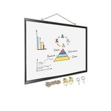 Artlantis Duvara Monte Beyaz Yazı Tahtası 60x90 cm MDF 1 Adet Laminant Yazı Tahtası Mdf Çerçeveli Askılı Okul Ofis Büro