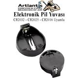 Artlantis Elektronik Pil Yatağı 3 Volt 1 Adet CR2032 CR2025 CR2016 Para Düğme Pil Yatağı Rcb Pil Tutucu Bios Devre - Siyah - Standart