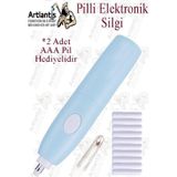 Artlantis Elektronik Silgi Pilli 1 Paket Otomatik Elektrikli Taşınabilir Kalem Silgi Kara Kalem Eskiz Çizim Grafit