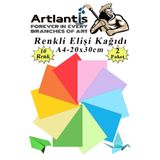 Artlantis Elişi Kağıdı A4 10 Renk 2 Paket El işi Kağıdı 10 Lu Kreş Ana Sınıfı Okul Öncesi Sınıf Malzemesi