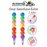 Artlantis Emoji Yumurtlayan Kurşun Kalem 2 Adet Eğlenceli Hediyelik Kurşun Kalem Gülen Yüzlü Kurşun Kalem Karne Hediyesi