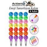 Artlantis Emoji Yumurtlayan Kurşun Kalem 4 Adet Eğlenceli Hediyelik Kurşun Kalem Gülen Yüzlü Kurşun Kalem Karne Hediyesi