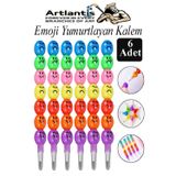 Artlantis Emoji Yumurtlayan Kurşun Kalem 6 Adet Eğlenceli Hediyelik Kurşun Kalem Gülen Yüzlü Kurşun Kalem Karne Hediyesi