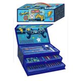Artlantis Erkek Çocukları İçin Hediye Kutulu Boyama Seti 1 Paket 12 li Suluboya 8 li Keçeli Kalem 8 li Kuruboya 8 li Pastel Boya