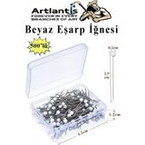 Artlantis Eşarp Iğnesi Beyaz 500 Lü 1 Paket Türban Iğnesi Başörtüsü Toplu Iğne Şal Düğün Nikah Nişan Kına Sünnet Takı Iğnesi - Standart - 29mm