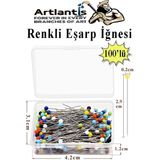 Artlantis Eşarp Iğnesi Renkli 100 Lü 1 Paket Türban Iğnesi Başörtüsü Toplu Iğne Şal Düğün Nikah Nişan Kına Sünnet Takı Iğnesi - Standart - 29mm