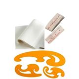 Artlantis Eşel Takımı 3 Lü Büyük Pistole Takımı Ve 20 Adet Yağlı Kağıt Milaj Seti 1 Paket Eşel Cetveli Parşömen Kağıdı Moda Tasarım