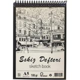 Artlantis Eskiz Defteri A5 Spralli 50 Yaprak 1 Adet 100 gr 148X210 mm Sketch Book Üstten Açılmalı Ezkiz Defteri - Renkli - Standart