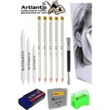 Artlantis Eskiz Vurgulu Kalemi Beyaz Kurşun Kalem Kalem Uzatma Aparatı Karakalem Dağıtma Vurgulama Kalem Beyaz Asetat Beyaz Kömür