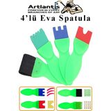 Artlantis Eva Spatula 4 Lü 1 Paket Plastik Doku Tarağı Fırçası Okul Öncesi Boya Sünger Fırça Seti Çocuklar Için Plastik Saplı - Standart - Çok Renkli