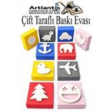 Artlantis Eva Sünger Baskı Seti 10 Lu Çift Yönlü Kare 1 Paket 20 Çeşit Baskı Eva Şekilli Sünger Boya Damga Okul Öncesi Kreş Çok Renkli