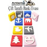 Artlantis Eva Sünger Baskı Seti 10 lu Çift Yönlü Kare 1 Paket 20 Çeşit Baskı Eva Şekilli Sünger Boya Damga Okul Öncesi Kreş