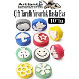 Artlantis Eva Sünger Baskı Seti 10 lu Çift Yönlü Yuvarlak 1 Paket 20 Çeşit Baskı Eva Şekilli Sünger Boya Damga Okul Öncesi Kreş