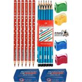 Artlantis Faber Castell Siyah Kurşun Kalem 12 Adet Kırmızı Başlık Kalemi 6 Adet Sınav Silgisi 2 Adet Kalemtraş 4 Adet