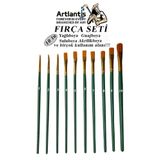 Artlantis Fırça Seti 10 Lu Resim Fırçası 1 Paket Suluboya Akrilik Boya Guaj Boya Yağlı Boya Fırca Seti Kesik
