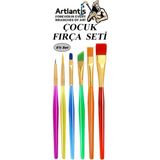 Artlantis Fırça Seti 6 Lı Kısa Sap Çocuk Resim Fırçası 1 Paket Suluboya Akrilik Boya Guaj Boya Fırca Seti