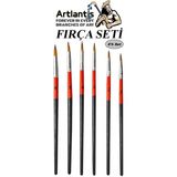 Artlantis Fırça Seti 6 'lı Renkli Resim Fırçası 1 Paket Yüksek Kaliteli Guaj ve Yağlı Boya İçin