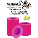 Artlantis Fiyat Etiketi Pembe 800'LÜ 10 Paket 12X21MM Fosforlu Pembe Fiyat Etiketi MX-5500 M5500 HG979 Motex Etiket Makinesi Yedeği - Standart