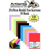 Artlantis Fon Kartonu 10 Lu 35X50 cm 10 Paket Artlantis 10 Renk Fon Kartonu 35*50 Okul Sınıf Kreş Anasınıfı - Renkli - Standart