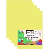 Artlantis Fon Kartonu 50X70 cm 120 gr 5 Adet 50*70 cm Renkli Fon Kartonu Kağıdı 120 gr Okul Sınıf Etkinlik Kreş Okul Öncesi - Sarı