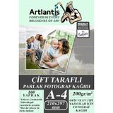 Artlantis Fotoğraf Baskı Kağıdı A-4 200 Gr/m2 100'lü 1 Paket A4 Fotoğraf Kağıdı Ofis Ve Ev Tipi Mürekkepli Yazıcılar İçin (Beyaz)