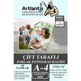 Artlantis Fotoğraf Baskı Kağıdı A-4 240 Gr/m2 40'lı 1 Paket A4 Fotoğraf Kağıdı Ofis ve Ev Tipi Mürekkepli Yazıcılar Için