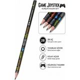 Artlantis Game Joystick Kurşun Kalem 1 Adet Faber Castell Yuvarlak Gövdeli Siyah Kurşun Kalem Yumuşak Yazım Kolay Tutuş Kaliteli - Çok Renkli - Standart
