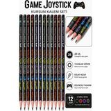 Artlantis Game Joystick Kurşun Kalem 12 Adet Faber Castell Yuvarlak Gövdeli Siyah Kurşun Kalem Yumuşak Yazım Kolay Tutuş Kaliteli - Çok Renkli - Standart