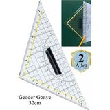Artlantis Geoder Üçgen Cetvel 32 cm 2 Adet Geoderik Modelist Gemici Gönyesi Geometrik Açılı Gönye Yıldızlar No:3 - Çok Renkli - 32cm - Standart