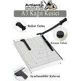 Artlantis Giyotin Kağıt Kesme Makinesi A3 Metal Kollu Tablalı A5-A4-A3 Ayarlanabilir Sürgülü Paslanmaz Kaliteli - Standart - Çok Renkli