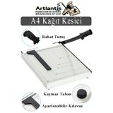 Artlantis Giyotin Kağıt Kesme Makinesi A4 Metal Kollu Tablalı A5-A4 Ayarlanabilir Sürgülü Paslanmaz Kaliteli