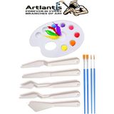 Artlantis Godeli Plastik Resim Paleti 5 Li Plastik Spatula Resim Fırçası 1 Paket Ressam Paketi Sanatsal Esnek Plastik Palet Bıçağı - Standart - Beyaz
