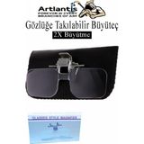 Artlantis Gözlük Tipi Büyüteç 1 Adet 2x Büyütme Gözlük Üzeri Takılabilir Tak Çıkar Klipsli Büyüteç Optik Lens - Şeffaf - Standart