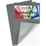 Artlantis Gri Yapışkanlı Keçe 35X50 cm 3 Adet 2.0 mm Kendinden Yapışkanlı Renkli Hobi Keçesi Elişi Keçe Kumaşı Anasınıfı - Standart