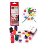 Artlantis Guaj Boya 10 Renk 20 Ml Şişe 1 Paket 10 Lu Guaj Boya Seti ve Yuvarlak Resim Paleti Fırçalı 1 Paket 10 Hazneli Boya Paleti Sanatsal Boyalar İçin Palet Guaj Boya