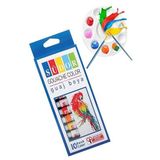 Artlantis Guaj Boya 10 Renk 9 Ml Tüp 1 Paket 10 Lu Guaj Boya Seti ve Yuvarlak Resim Paleti Fırçalı 1 Paket 10 Hazneli Boya Paleti Sanatsal Boyalar İçin Palet Guaj Boya