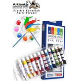 Artlantis Guaj Boya 12 Renk 9 ml Tüp 1 Paket 12'li Guaj Boya Seti ve Yuvarlak Resim Paleti