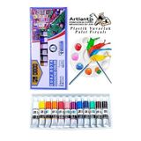 Artlantis Guaj Boya 12 Renk Mydido 9 ml Tüp 1 Paket 12 Li Guaj Boya Seti ve Yuvarlak Resim Paleti Fırçalı 1 Paket 10 Hazneli Boya Paleti Sanatsal Boyalar Için Palet Guaj Boya