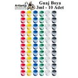 Artlantis Guaj Boya 3 Ml 6 Renk 10 Paket Mini Küçük Guaj Boya Etkinlik Boyama Boyası Su Bazlı Resim Okul Öncesi Kreş Ana Sınıfı Çok Renkli
